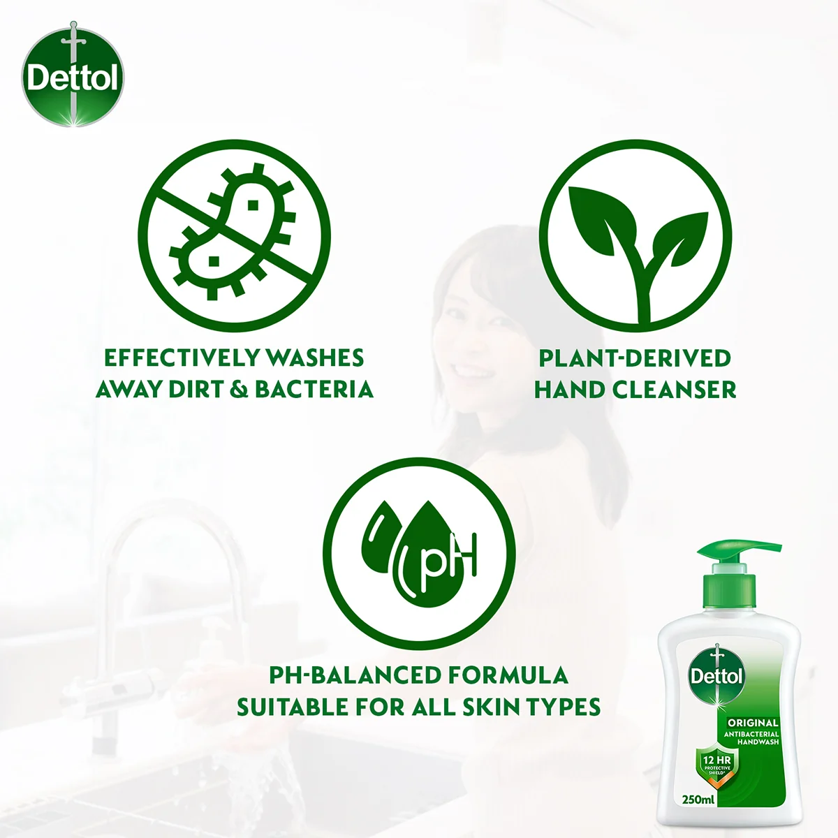 DETTOL ANTIBACTERIAL HAND WASH LIQUID ORIGINAL 250ML 3S - Image 4