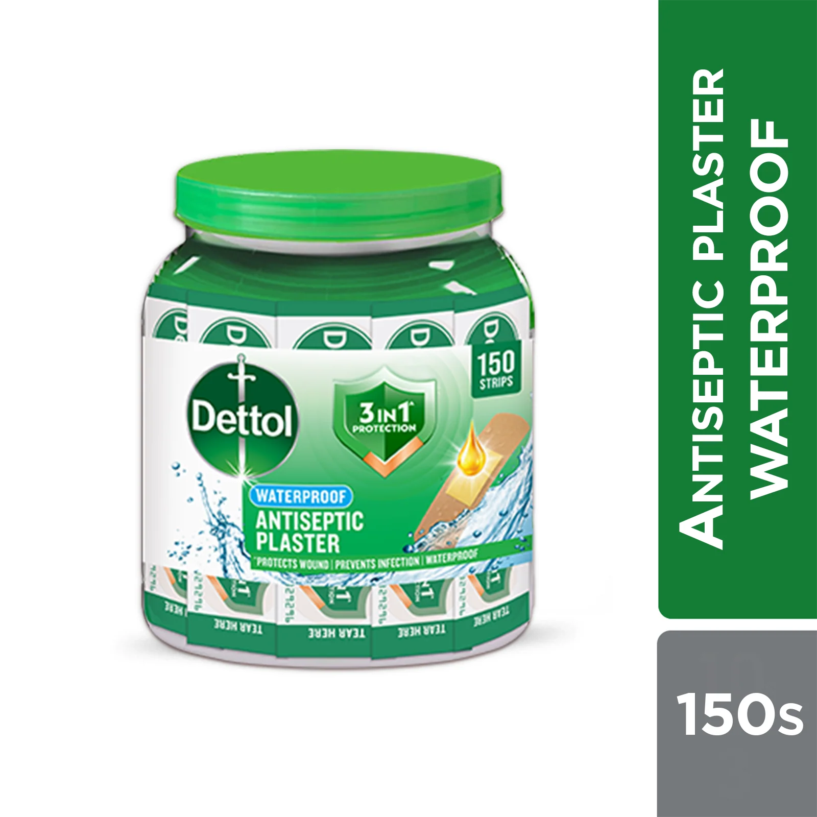 DETTOL ANTISEPTIC WATERPROOF PLASTER JAR 150S