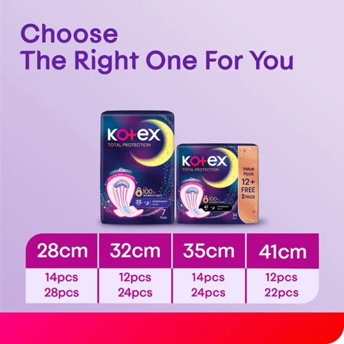 KOTEX TOTAL PROTECTION RISE-UP GUARD OVERNIGHT 28CM WING 28S - Image 3