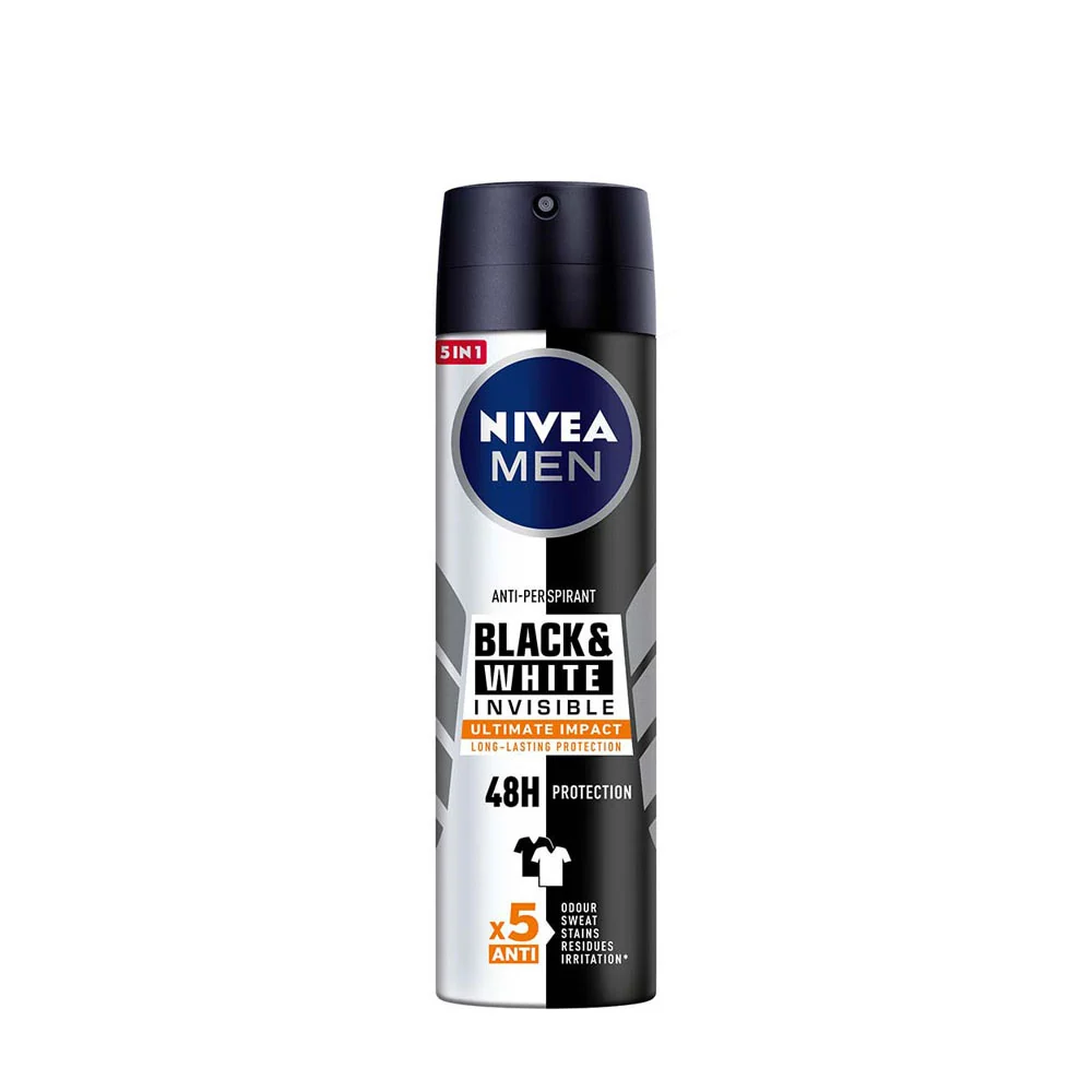 NIVEA FOR MEN DEODORANT BLACK & WHITE ULTIMATE IMPACT SPRAY 150ML
