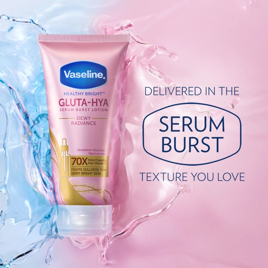 VASELINE HEALTHY BRIGHT GLUTA-HYA DEWY RADIANCE SERUM B/LOTION 70ML - Image 6